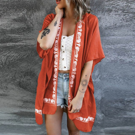 Women's Print Cardigan Shirt Blouse