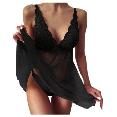 See-through Stitching Lace Women's Nightdress