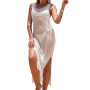 Women Long Sleeveless Dress/Transparent Beach Dress