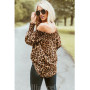 Sexy Style Women Leopard Shirts Off Shoulder long sleeve Blouse