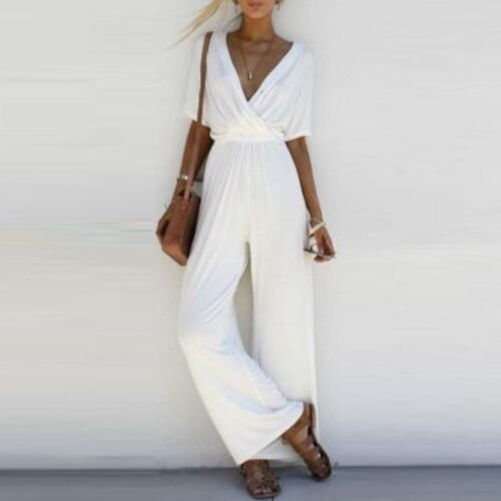 New Summer Women V-Neck Loose Playsuit Jumpsuit