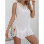 Sexy Ruffled Backless Knitted  Beach Cover Up /Beachwear
