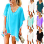 Women Tassel Dress Summer V Neck Ladies Blouse/Bikini Cover Up Swimwear