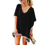 Women Tassel Dress Summer V Neck Ladies Blouse/Bikini Cover Up Swimwear