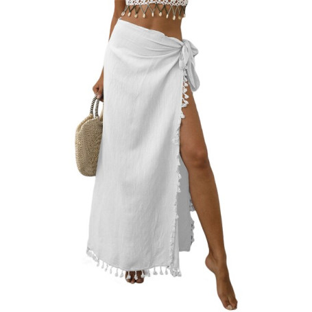 Women'S Beach Skirt, Sheer Lace Up High Waist Cover Up