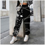 Female Loose Sweatpants Trendy Printed /Joggerpants