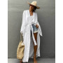 Beach Cover Up Women Self Belted Wrap Kimono Dress