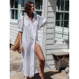 Women Beach Dresses White Shirts Summer Loose Swimsuit Cover Up