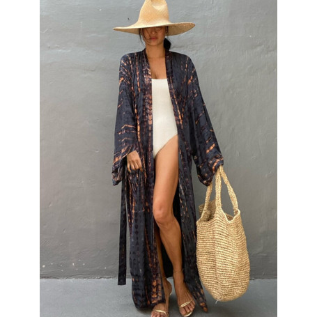 Bikini Cover Up Tie Dye Printed Swimsuit