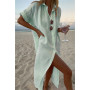 Cotton Linen Women Elegant Casual Party Summer/ Bikini Cover-ups