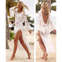 Women Long Beach Dress Floral Bikini Beach Cover Up