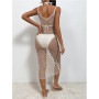 Sexy Hollow Out Fish Net Beach Dress Women Summer Bikini Cover Up