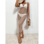 Sexy Hollow Out Fish Net Beach Dress Women Summer Bikini Cover Up