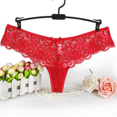 Women Lace Lingerie G-string Briefs Underwear Panties T string Thongs Knickers Two-Piece Separates