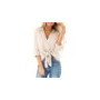 Women's Shirts Long Sleeve / New Blouse V-Neck Loose Cotton