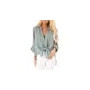 Women's Shirts Long Sleeve / New Blouse V-Neck Loose Cotton