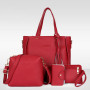 4PCS/Set Women Lady Leather Handbag Shoulder Bags Tote Purse