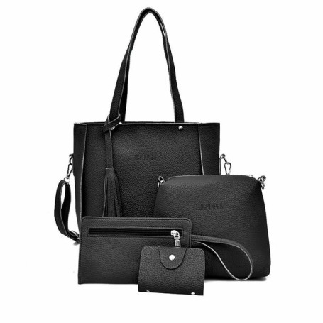 4PCS/Set Women Lady Leather Handbag Shoulder Bags Tote Purse