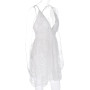 Women White Sundress Party Lace Flower Backless/Mini Dress