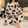 Pajamas Set Women Sleep Shirt Pant Set Sleepwear
