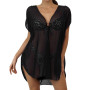 Women Mesh Sheer Bikini Cover-ups T-shirt Tops