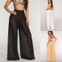 Women's Boho High Waist Flare Wide Leg Cover-Up Beachwear