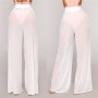 Women's Boho High Waist Flare Wide Leg Cover-Up Beachwear