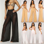 Women's Boho High Waist Flare Wide Leg Cover-Up Beachwear