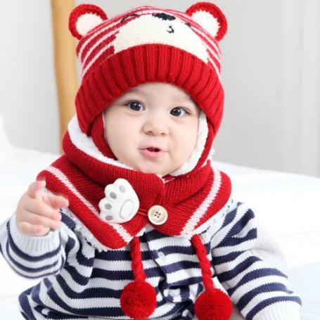 Cap Scarf Warm Set Kids Hat Unisex