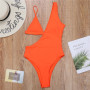 Sexy Asymmetric Solid One Piece Swimsuit