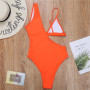 Sexy Asymmetric Solid One Piece Swimsuit