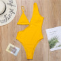 Sexy Asymmetric Solid One Piece Swimsuit