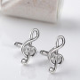 1pc Fashion Mens Cufflinks Silver Plated Music Notation