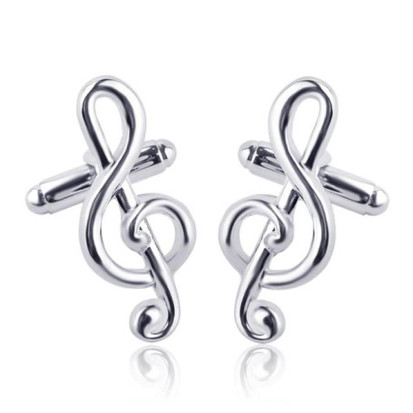 1pc Fashion Mens Cufflinks Silver Plated Music Notation
