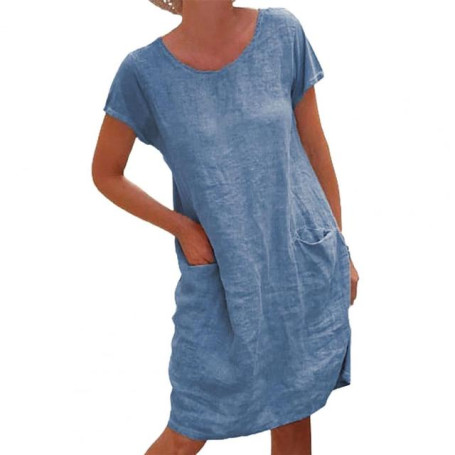 Casual Women Dress  Round Necks Simple Summer Dress