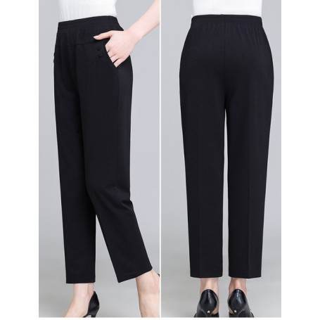 Office Wear Straight Pants Vintage High Waist Female