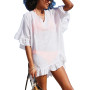 Ladies Swimsuit Cover Up  Beach Shirt Lace
