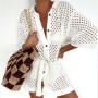 Summer Knitted Crochet Shirts Bikini Cover Ups