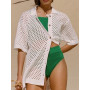 Summer Knitted Crochet Shirts Bikini Cover Ups