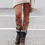 Fashion  Trousers Women Floral Print Long Pants Warm Skinny Bottoms for Shopping