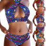 Women's Swimwear Colorful Geometric Print Sexy Bikini Set Women Two-piece Swimwear