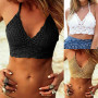 Women Crochet Lace Vest Crop Top Knitted Bra Boho Beachwear Bikini Tank