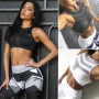 Cotton Sports Bra Women Padded Mesh Breathable Yoga Gym Seamless Crop Bra Fitness Running Vest Tops