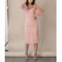 Elegant Office Lady Embroidery Dresses Two Pieces Set Sexy Dress For Women Long Lantern Sleeve Party Dresses Evening dress