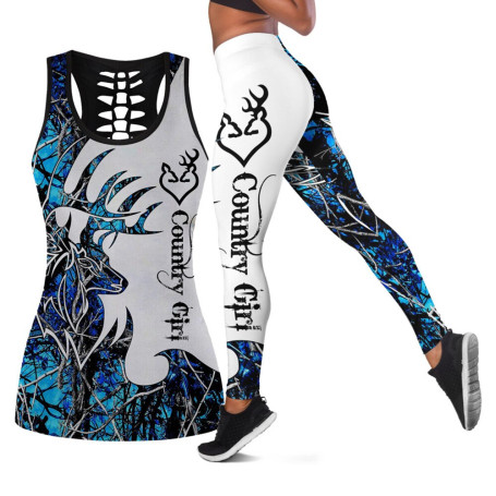 Women Leggings Fashion 3D Printed Country Girl Deer Hunting   Leggings & Tank top Sexy Elastic Female Skinny Leggings