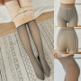 Winter Woman Pantyhose Translucent Wool Sock Pants 2022 Stocking Fleece Lined Tights Thermal Pants Legging Fake Pantyhose