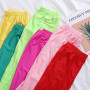 Women Solid Color Pants Leggings Shinny Elasticity Casual Trousers Fluorescent Spandex Candy Ankle-Length Knitted Bottom