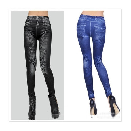 Women New Fashion Classic Stretchy Slim Leggings Sexy imitation Jean Skinny Jeggings Skinny Pants big size bottoms hot sale