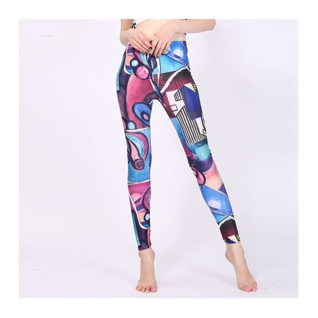 Women Leggings High Waist Cartoon Comic Beauty Print Trousers Soft Female Casual Elastic Pant