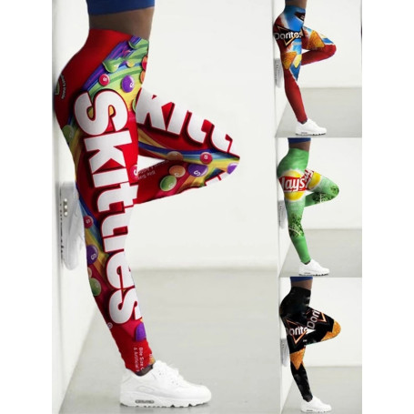 Sport Leggings Women 3D Snacks Printed Tights Yoga Pants Gym Legging Femme Seamless Leggings for Female Leginsy Damskie Push Up